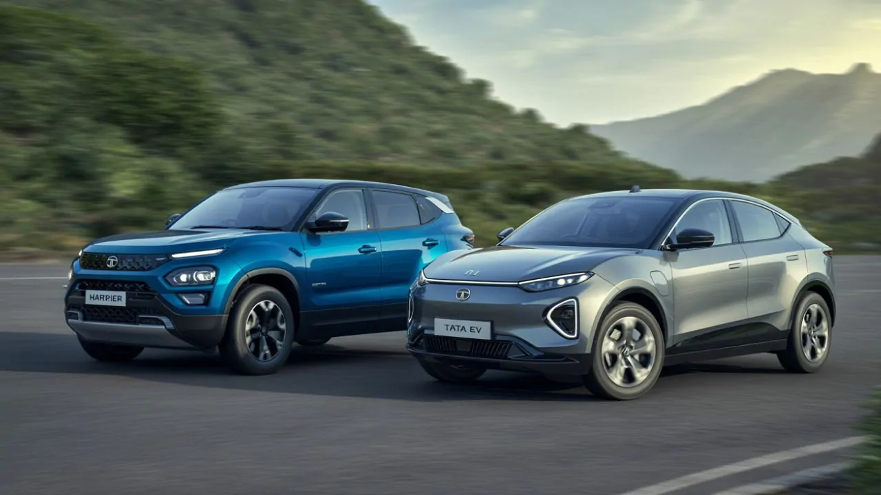 TATA Harrier Petrol (Upcoming) vs. TATA Harrier Electric (2025) Comparison